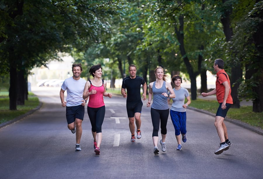 people group jogging, runners team on morning training-1