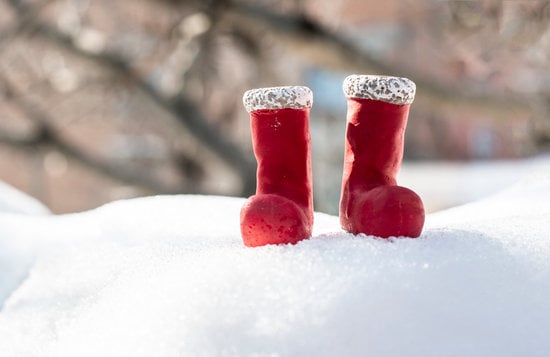 Red snow boots